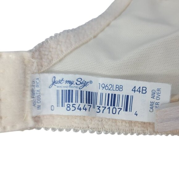 Just My Size Full Coverage Bra Light Beige 44B Adj Unpad Underwire Dots 1963LBB - Picture 9 of 10